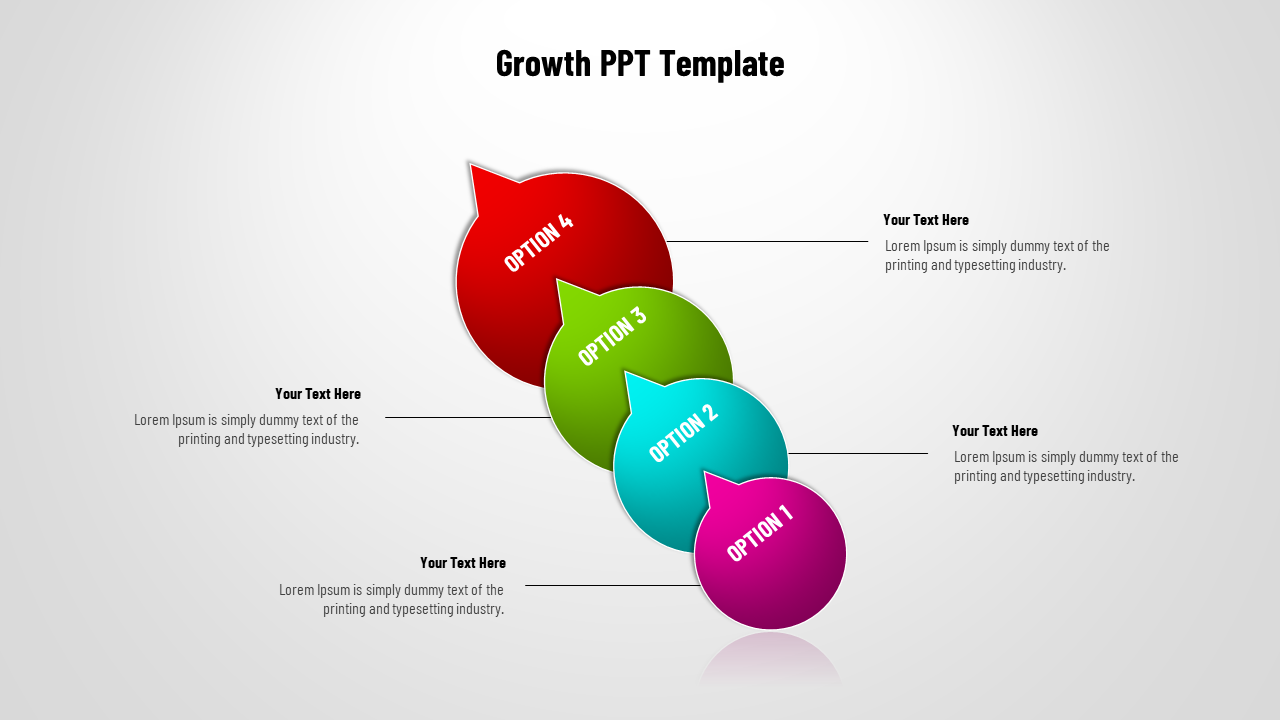 Four Nodes-Growth PPT Template For Presentation